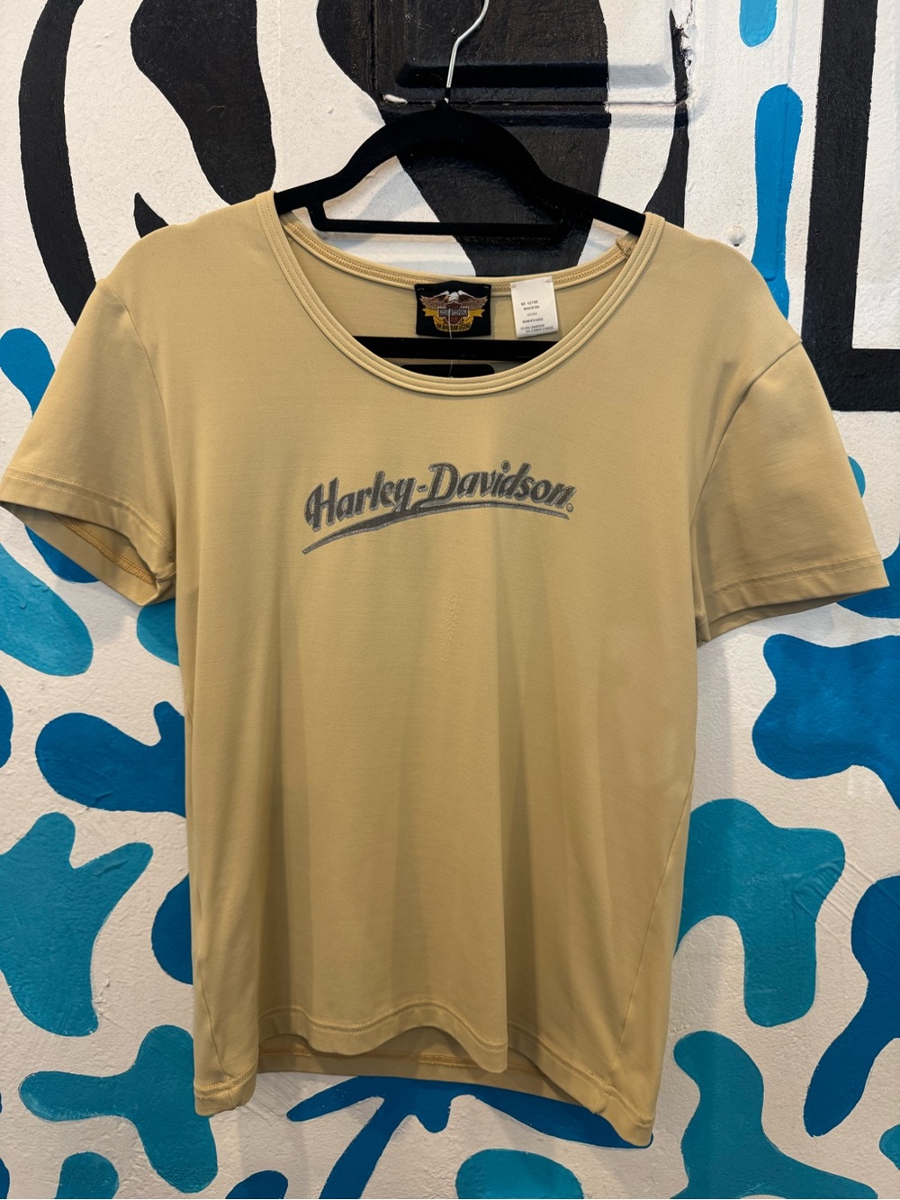 Harley-Davidson Tan and Black Logo Tee